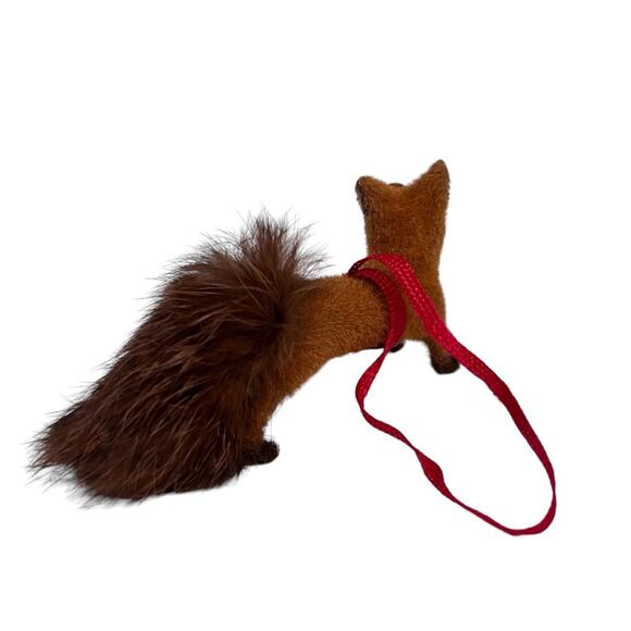 Wagner Kunstlerschutz Handwork West Germany Flocked Fox Beaver Squirrel Ornament - Picture 4 of 11